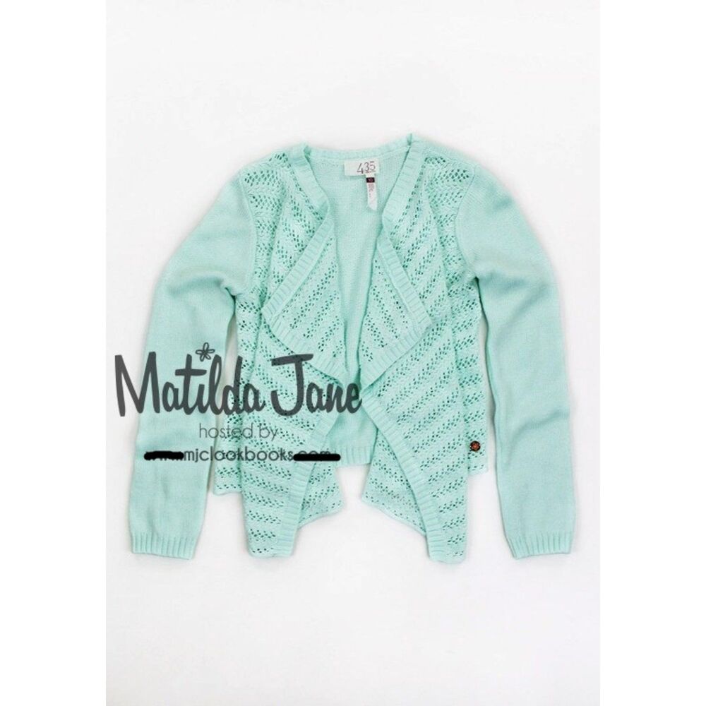 NEW Matilda Jane Gilded Girl 12 14 cardigan Hello Lovely sweater aqua blue shrug